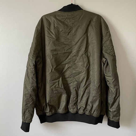 Guess Bomber Jacket Men’s Dark Green Size XLT Tall - Picture 2 of 13